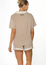 Terry Towelling Cropped Polo Tee